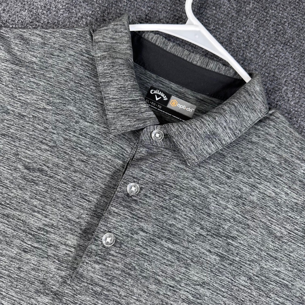 Callaway Opti-Dri Mens XL Gray Heathered Performance‎ Golf Polo Shirt SU25542